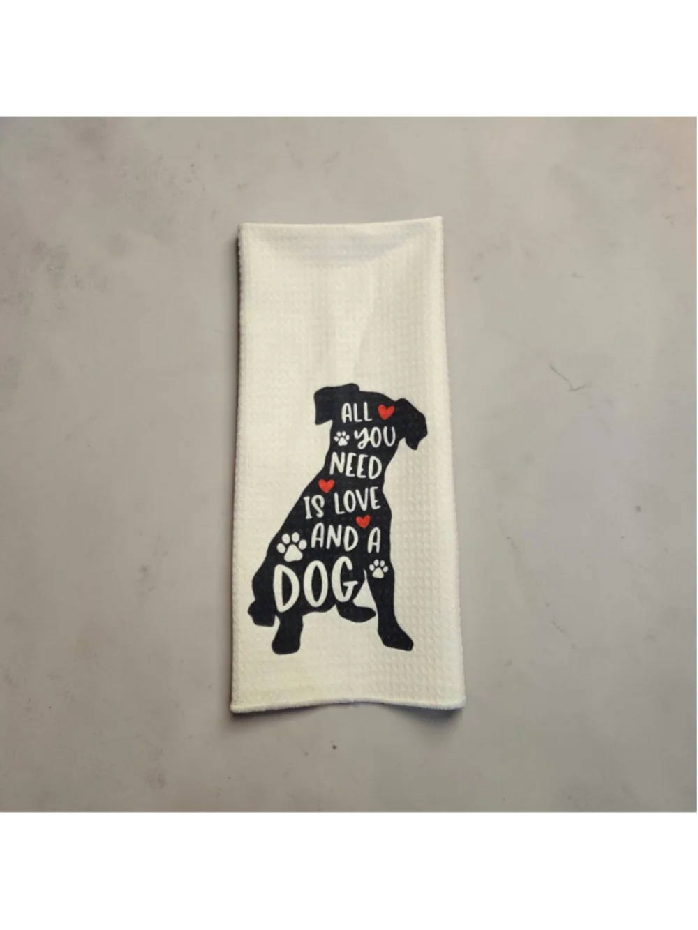 Unbranded Kitchen Linen One Size White Black Dog Print Towel